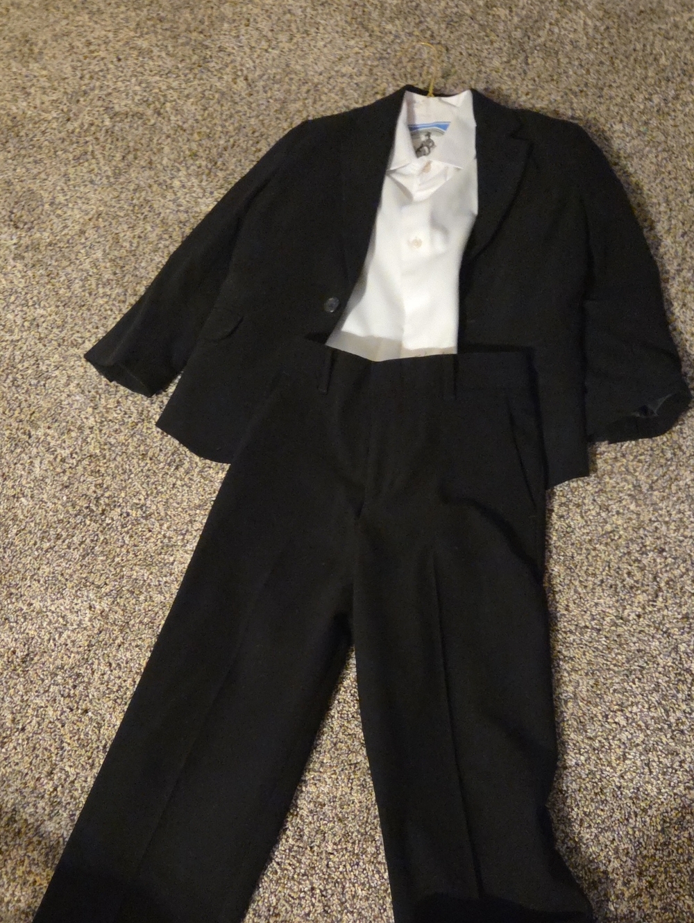 Calvin Klein Black Boys' Two-Piece Suit with White Shirt